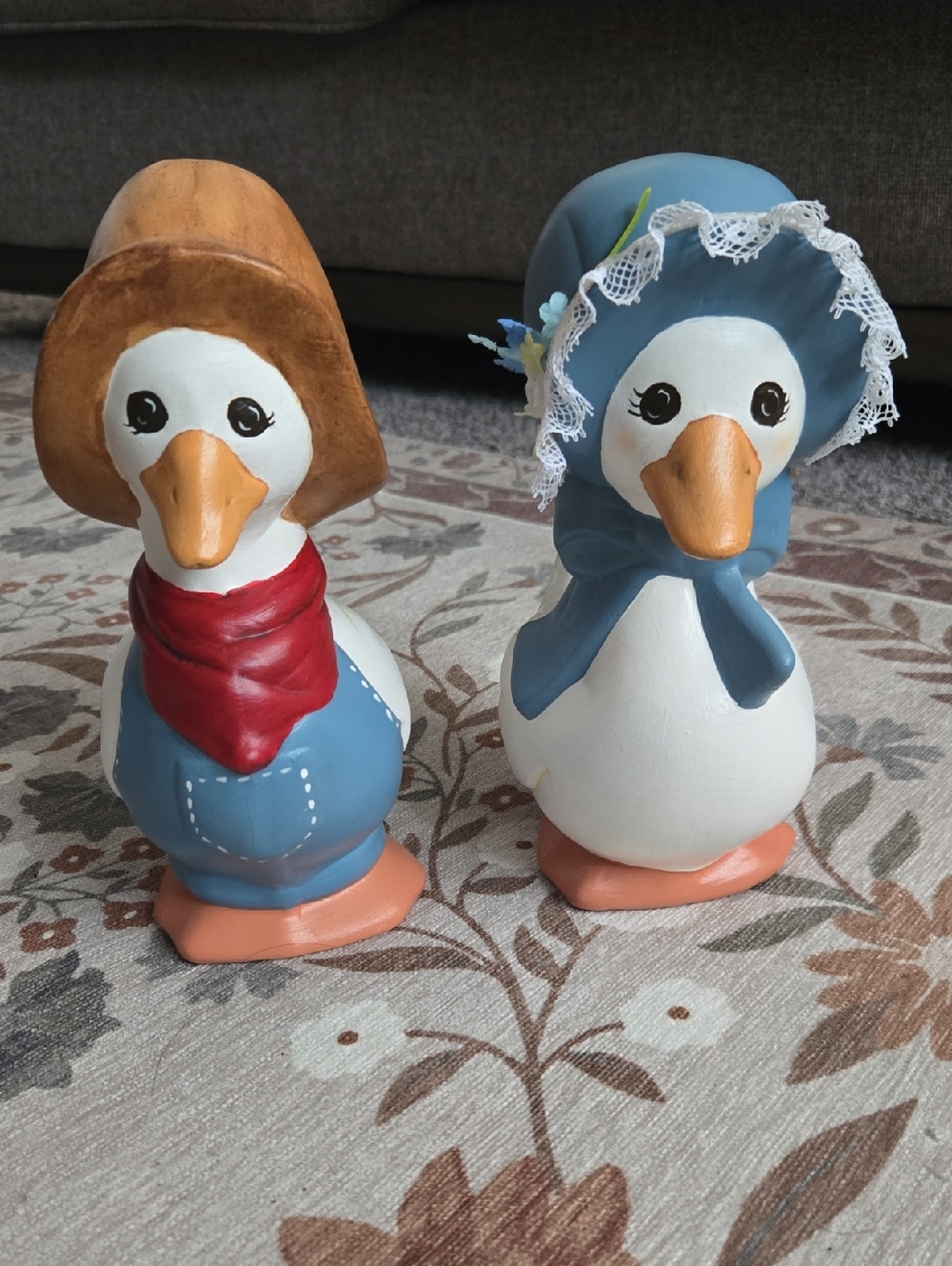 Mr And Mrs Goose Vintage Hand Painted Ceramic Farmhouse Country Decor